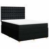 vidaXL Sommier &agrave; lattes de lit avec matelas Noir 140x200 cm Tissu