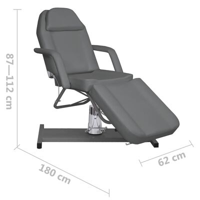 vidaXL Table de massage Gris 180x62x(87-112) cm