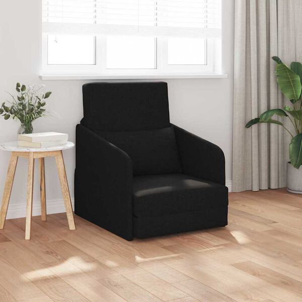 vidaXL Canap&eacute;-Lit 60cm Noir tissu