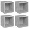 vidaXL Meubles TV 4 pcs gris b&eacute;ton 37x35x37 cm bois d&rsquo;ing&eacute;nierie