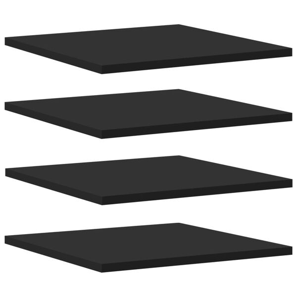 vidaXL Panneaux de bibliothèque 4 pcs Noir 40x40x1,5 cm Aggloméré
