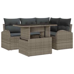 vidaXL Ensemble de canap&eacute; de jardin 5 pc 4-Nombre de places Gris