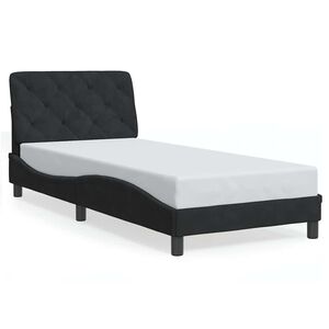 vidaXL Cadre de lit sans matelas noir 90x190 cm velours