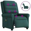 vidaXL Fauteuil de massage inclinable &eacute;lectrique Vert fonc&eacute; Tissu