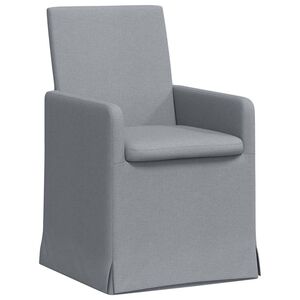 vidaXL Chaises de salle &agrave; manger 2 pc tissu Gris clair 57 x 67 x 95 cm