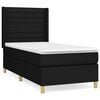 vidaXL Sommier &agrave; lattes de lit avec matelas Noir 90x190 cm Tissu