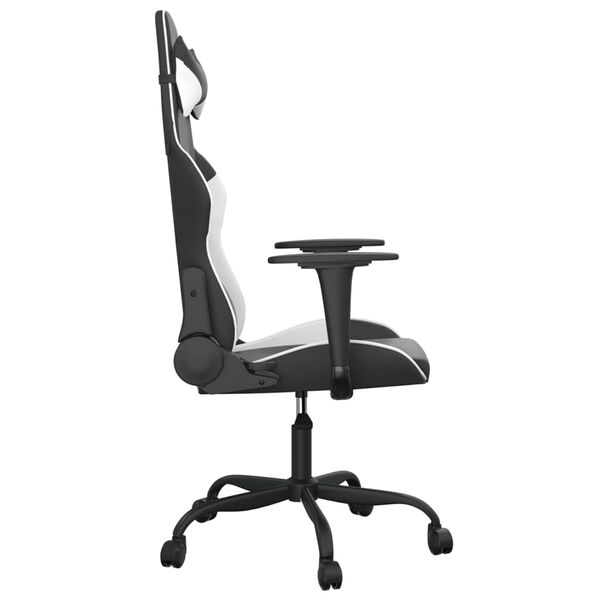 vidaXL Chaise de jeu Noir et blanc Similicuir