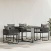 vidaXL Chaise avec coussin 4 pcs Noir et anthracite Rotin PE