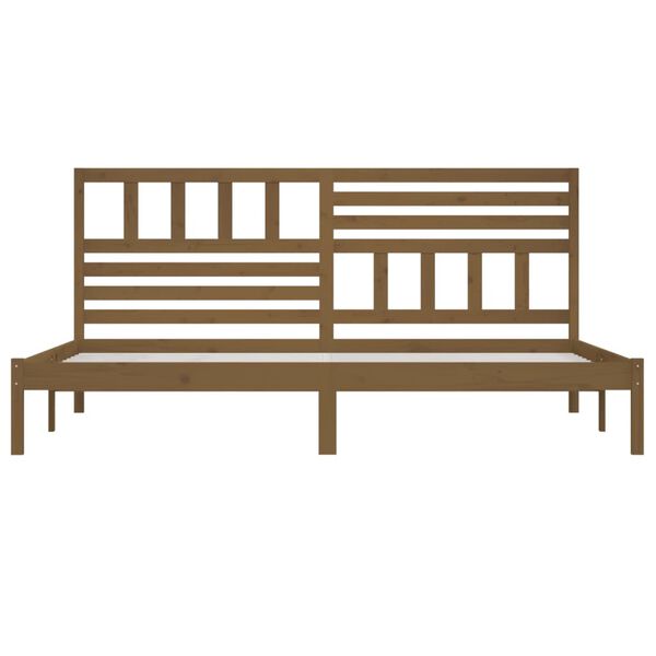 vidaXL Cadre de lit sans matelas marron miel bois pin massif 200x200cm