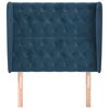 vidaXL T&ecirc;te de lit avec oreilles Bleu fonc&eacute; 103x23x118/128 cm Velours