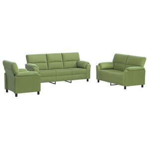 vidaXL Ensemble de Canap&eacute;s 3 pcs Vert clair Velours