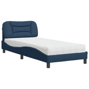 vidaXL Lit avec matelas Hvar bleu 90x200 cm tissu