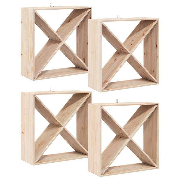vidaXL &Eacute;tag&egrave;re &agrave; vin 4 pcs Naturel 62 x 25 x 62 cm Pin massif