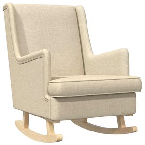 vidaXL Chaise &agrave; bascule Cr&egrave;me 62 x 80 x 85 cm tissu