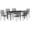 vidaXL Ensemble de salle &agrave; manger pour jardin 7 pcs Noir
