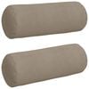 vidaXL Coussins d'accent 2 pcs Taupe Ø 25 x 70 cm Tissu en microfibre