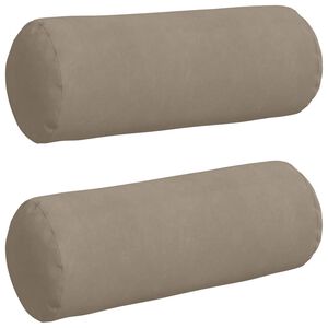 vidaXL Coussins d'accent 2 pcs Taupe &Oslash; 25 x 70 cm Tissu en microfibre