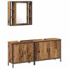 vidaXL Ensemble de mobilier de salle de bain avec &eacute;tag&egrave;re 3 pcs Marron