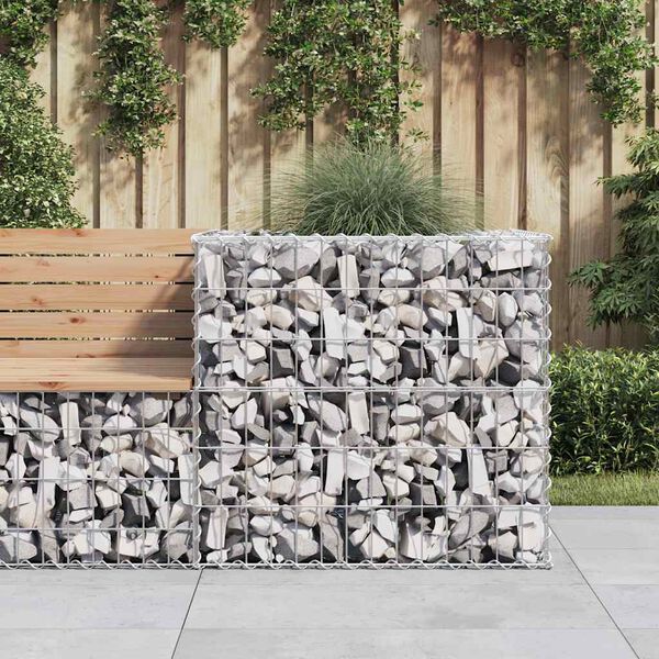 vidaXL Panier de gabions argent&eacute; 70x70x65 cm fer galvanis&eacute;