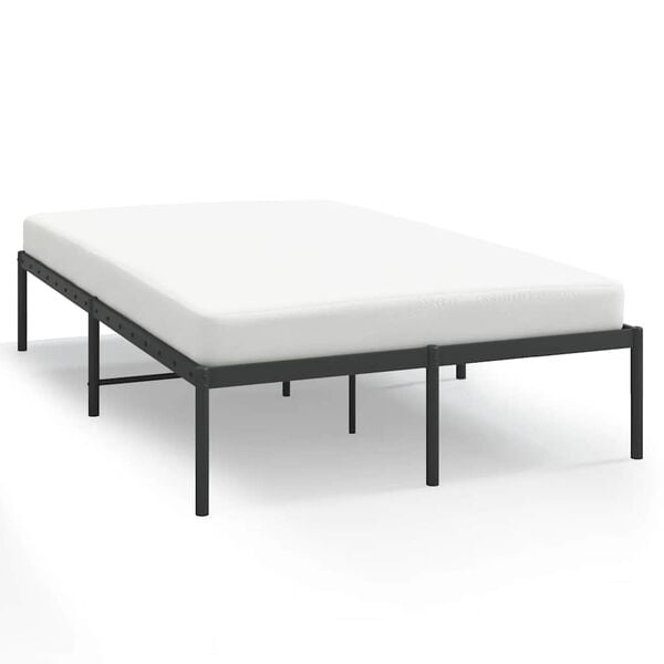 vidaXL Cadre de lit m&eacute;tal sans matelas noir 120x200 cm