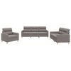 vidaXL Ensemble de canap&eacute;s 3 pcs avec coussins Taupe Tissu