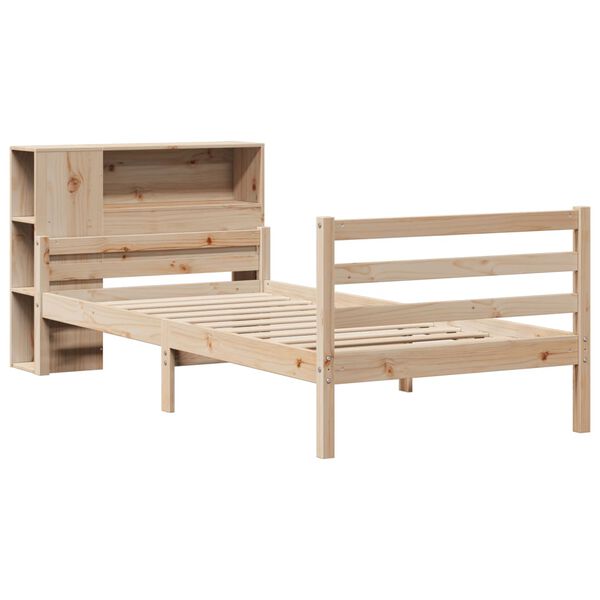 vidaXL Lit bibliothèque sans matelas 90x200 cm bois de pin massif