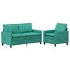 vidaXL Ensemble de Canap&eacute;s 2 pcs Turquoise Velours