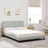 vidaXL Lit avec matelas gris clair 120x200 cm velours