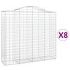 vidaXL Paniers à gabions arqués 8 pcs 200x50x180/200 cm Fer galvanisé