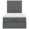 vidaXL Cadre de lit ottoman avec matelas gris foncé 80x200 cm tissu
