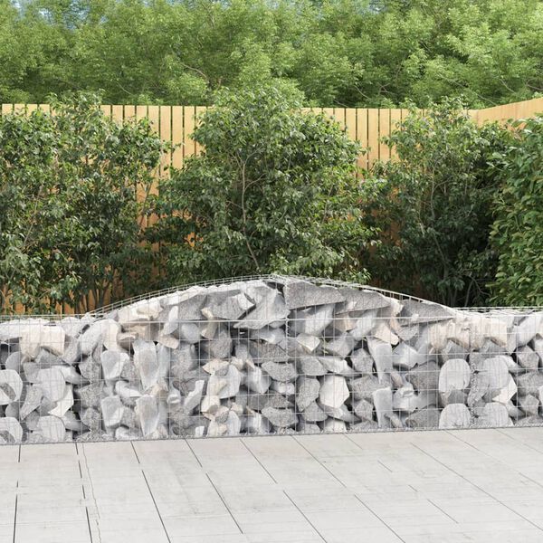 vidaXL Paniers à gabions arqués 25 pcs 400x50x60/80 cm Fer galvanisé