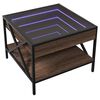vidaXL Table basse avec LED Infinity ch&ecirc;ne marron 50x50x38 cm