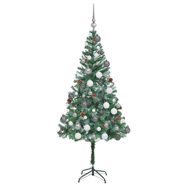 vidaXL Sapin de No&euml;l artificiel avec 300 LED Vert 180 cm PVC et Acier
