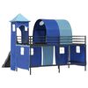 vidaXL Lit mezzanine pour enfants Noir et Bleu 100 x 200 cm M&eacute;tал