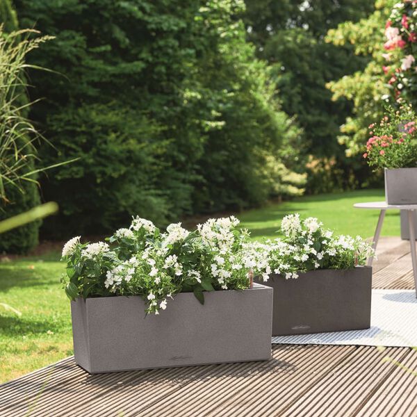 LECHUZA Jardinière BALCONERA Stone 50 ALL-IN-ONE Noir