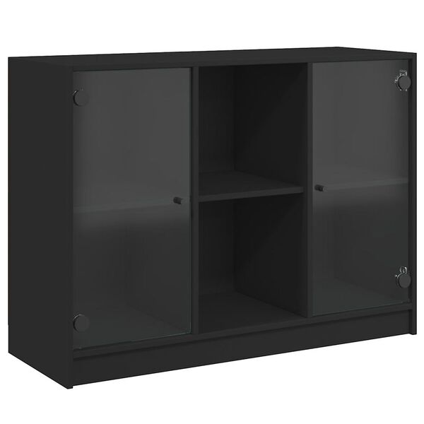 vidaXL Buffet noir 102x37x75,5 cm bois d'ingénierie