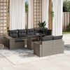 vidaXL Salon de jardin 11 pcs avec coussins gris clair r&eacute;sine tress&eacute;e
