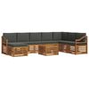 vidaXL Ensemble de canap&eacute;s d'ext&eacute;rieur 9 pc Naturel et Anthracite