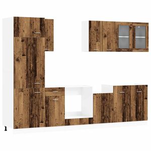 vidaXL Unit&eacute; de cuisine Lyon 8 pcs Bois ancien Bois d'ing&eacute;nierie