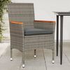 vidaXL Chaises de jardin avec coussins lot de 2 gris r&eacute;sine tress&eacute;e