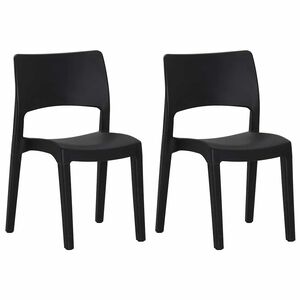 vidaXL Chaises de jardin lot de 2 Polypropyl&egrave;ne Anthracite