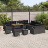 vidaXL Ensemble de canap&eacute; de jardin 14 pcs Noir Poly rotin