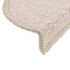 vidaXL Tapis d'escalier 15 pi&egrave;ces 56 x 17 x 3 cm Taupe Demi-rond