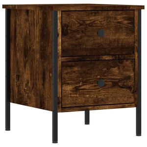 vidaXL Table de chevet ch&ecirc;ne fum&eacute; 40x42x50 cm bois d'ing&eacute;nierie