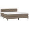 vidaXL Sommier &agrave; lattes de lit avec matelas Taupe 180x200 cm Tissu