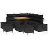 vidaXL Ensemble de canap&eacute; de jardin 8 pc Noir polyrotin