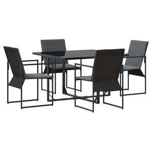 vidaXL Ensemble de salle &agrave; manger pour jardin 5 pc Noir Acier