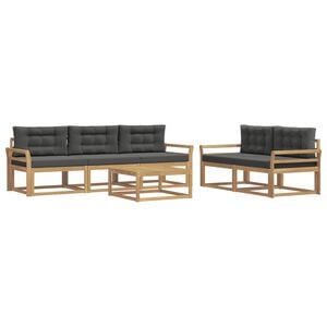 vidaXL Ensemble de canap&eacute;s d'ext&eacute;rieur 6 pc Blanc et anthracite