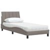vidaXL Lit avec matelas Hanko taupe 90x190 cm tissu