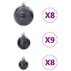 vidaXL Boules de No&euml;l 100 pcs noir &Oslash;3/4/6 cm